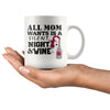Funny Wine Mug All Mom Wants Is A Silent Night And Wine 11oz White Coffee Mugs