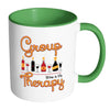 Funny Wine Mug Group Therapy White 11oz Accent Coffee Mugs