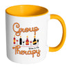 Funny Wine Mug Group Therapy White 11oz Accent Coffee Mugs