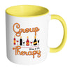 Funny Wine Mug Group Therapy White 11oz Accent Coffee Mugs