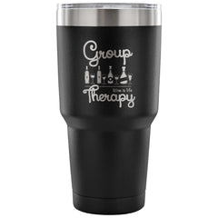 Funny Wine Travel Mug Group Therapy 30 oz Stainless Steel Tumbler