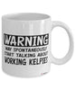 Funny Working Kelpie Mug Warning May Spontaneously Start Talking About Working Kelpies Coffee Cup White