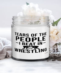 Funny Wrestler Candle Tears Of The People I Beat In Wrestling 9oz Vanilla Scented Candles Soy Wax