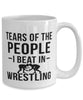 Funny Wrestler Mug Tears Of The People I Beat In Wrestling Coffee Mug 15oz White