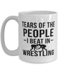 Funny Wrestler Mug Tears Of The People I Beat In Wrestling Coffee Mug 15oz White