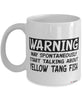 Funny Yellow Tang Mug Warning May Spontaneously Start Talking About Yellow Tang Fish Coffee Cup White