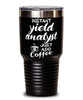 Funny Yield Analyst Tumbler Instant Yield Analyst Just Add Coffee 30oz Stainless Steel Black
