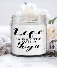 Funny Yoga Candle Life Is Better With Yoga 9oz Vanilla Scented Candles Soy Wax