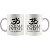 Funny Yoga Mug Inhale The Good S*** Exhale The Bulls*** 11oz White Coffee Mugs
