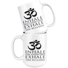 Funny Yoga Mug Inhale The Good S*** Exhale The Bulls*** 15oz White Coffee Mugs