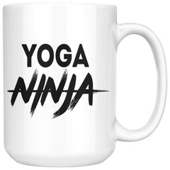 Funny Yoga Mug Yoga Ninja 15oz White Coffee Mugs