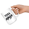 Funny Yoga Mug Yoga Ninja 15oz White Coffee Mugs