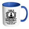 Funny Yoga Mug Yogaholic On the Way of Recovery White 11oz Accent Coffee Mugs