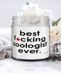 Funny Zoologist Candle B3st F-cking Zoologist Ever 9oz Vanilla Scented Candles Soy Wax