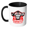 Gamer Weightlifting Mug Games And Gains White 11oz Accent Coffee Mugs