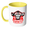 Gamer Weightlifting Mug Games And Gains White 11oz Accent Coffee Mugs