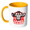 Gamer Weightlifting Mug Games And Gains White 11oz Accent Coffee Mugs