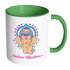 Ganesha Mug Positive Vibrations White 11oz Accent Coffee Mugs