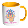 Ganesha Mug Positive Vibrations White 11oz Accent Coffee Mugs