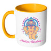 Ganesha Mug Positive Vibrations White 11oz Accent Coffee Mugs