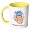 Ganesha Mug Positive Vibrations White 11oz Accent Coffee Mugs