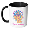 Ganesha Mug Positive Vibrations White 11oz Accent Coffee Mugs