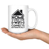 Geek Mug Home Is Where Your WiFi Connects Automatically 15oz White Coffee Mugs