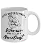 Geneticist Mug Never Underestimate A Woman Who Is Also A Geneticist Coffee Cup White