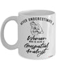 Geospatial Analyst Mug Never Underestimate A Woman Who Is Also A Geospatial Analyst Coffee Cup White