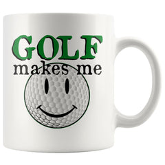 Golfer Golfing Mug Golf Makes Me Smile 11oz White Coffee Mugs