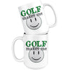 Golfer Golfing Mug Golf Makes Me Smile 15oz White Coffee Mugs