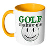 Golfing Mug Golf Makes Me Smile White 11oz Accent Coffee Mugs