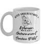 Government Service Pilot Mug Never Underestimate A Woman Who Is Also A Government Service Pilot Coffee Cup White