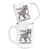 Graphic Dog Gym Mug Yeah I Work Out 15oz White Coffee Mugs