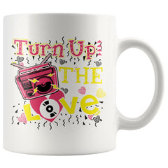 Graphic Music Mug Turn Up The Love 11oz White Coffee Mugs