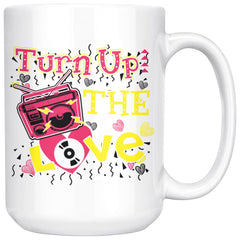 Graphic Music Mug Turn Up The Love 15oz White Coffee Mugs