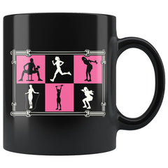 Graphic Workout Mug Fitness Moves 11oz Black Coffee Mugs