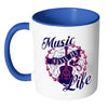 Guitar Mug Music Saved My Life White 11oz Accent Coffee Mugs