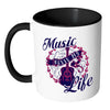 Guitar Mug Music Saved My Life White 11oz Accent Coffee Mugs