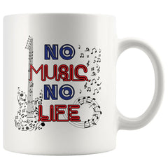 Guitarist Guitar Music Mug No Music No Life 11oz White Coffee Mugs