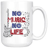 Guitarist Guitar Music Mug No Music No Life 15oz White Coffee Mugs