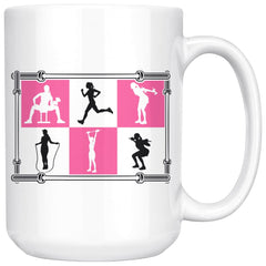 Gym Workout Mug Fitness Moves 15oz White Coffee Mugs