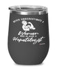 Hepatologist Wine Glass Never Underestimate A Woman Who Is Also A Hepatologist 12oz Stainless Steel Black