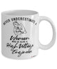 High Voltage Engineer Mug Never Underestimate A Woman Who Is Also A High Voltage Engineer Coffee Cup White