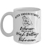High Voltage Technician Mug Never Underestimate A Woman Who Is Also A High Voltage Tech Coffee Cup White