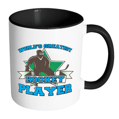 Hockey Mug Worlds Greatest Hockey Player White 11oz Accent Coffee Mugs