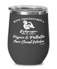 Hospice Palliative Care Social Worker Wine Glass Never Underestimate A Woman Who Is Also A Hosp Palliat Care Social Worker 12oz Stainless Steel Black