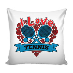 I Love Tennis Graphic Pillow Cover