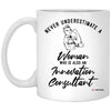 Innovation Consultant Mug Never Underestimate A Woman Who Is Also An Innovation Consultant Coffee Cup 11oz White XP8434