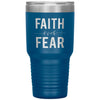 Inspirational Tumbler Faith Over Fear Laser Etched 30oz Stainless Steel Tumbler